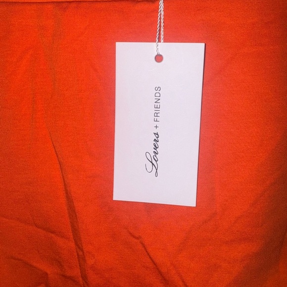 Bright orange tight mini skirt - Picture 2 of 5